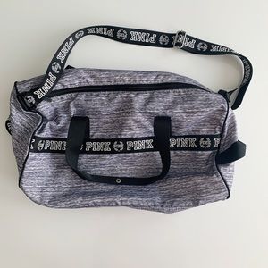 VS PINK GREY AND BLACK DUFFLE BAG